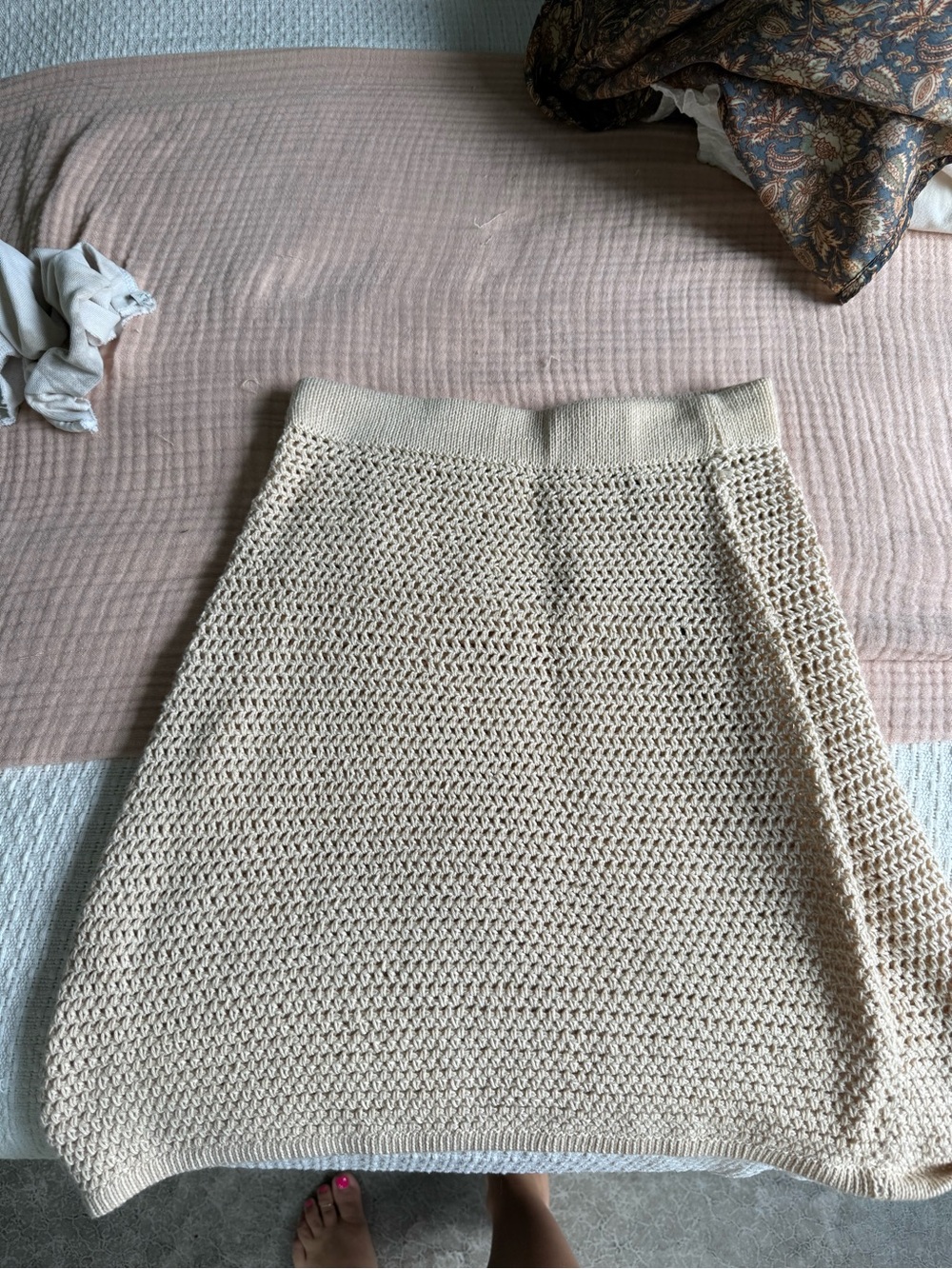 ACACIA Knit Beige Women's Skirt - Classic Crochet